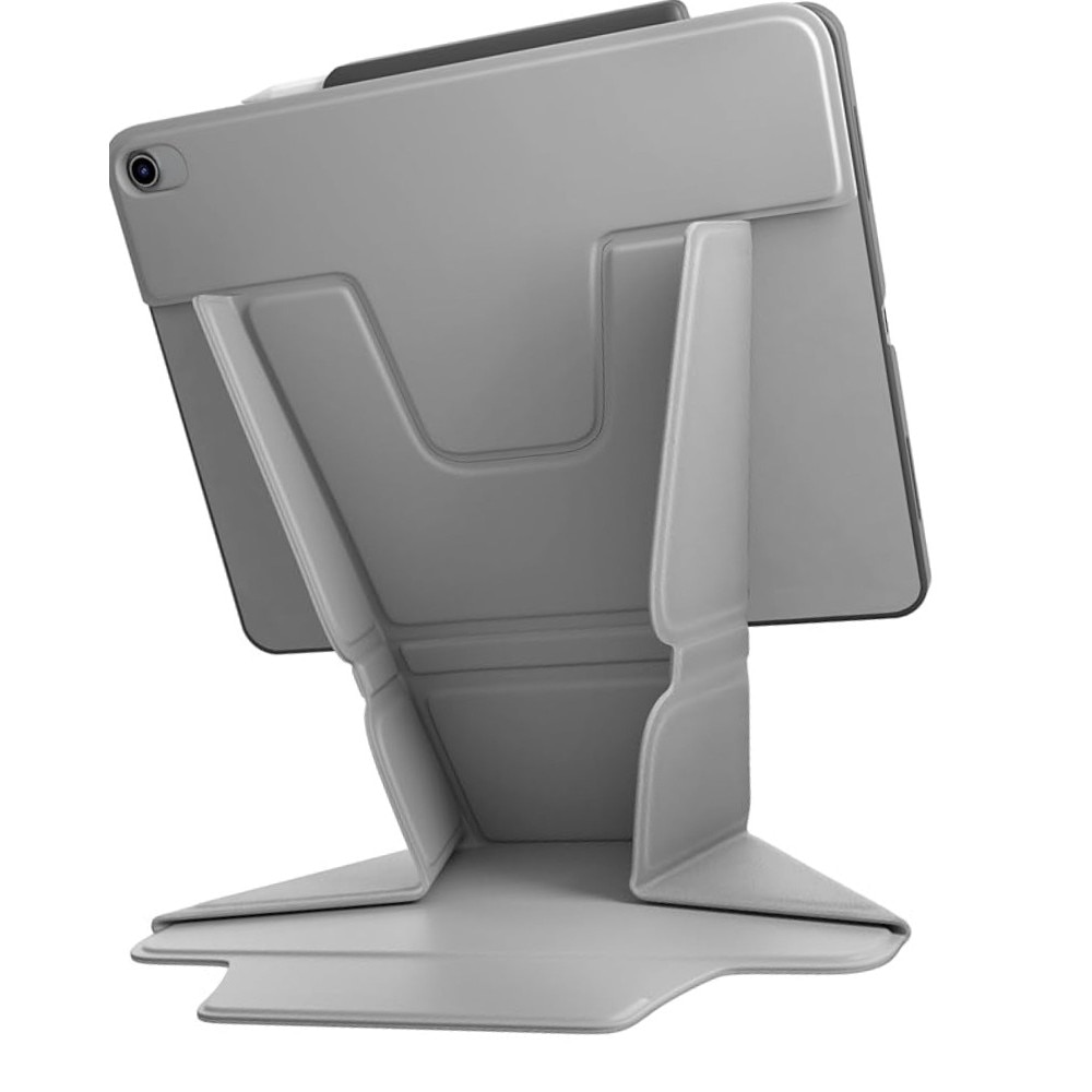 Husa tableta, suport integrat, rotire 360°, gri deschis, pentru iPad Air 6gen 11" (2024), Clip magnetic cu doua fete, Pliabil in Y, multifunctional, Unghi rotativ