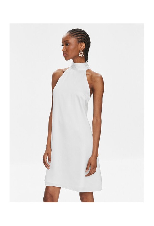 Дамска рокля, Yas, 303452285, Рециклиран полиестер/Полиестер, Бял, Бял, L