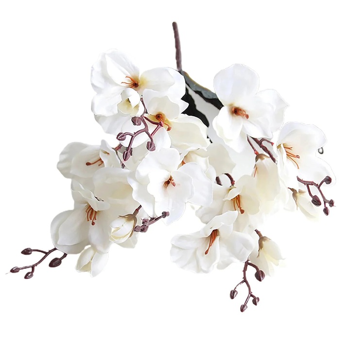 YANYXR mű orchidea elrendezés fehér lila 43cm asztali dekoráció