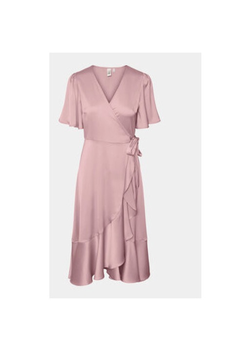 Дамска рокля, Yas, 303452179, Рециклиран полиестер/Полиестер, Розов, Розово