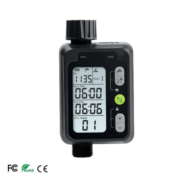 Locsolóprogramozó, El Contente, intelligens öntözőrendszer, esővezérlő, fekete