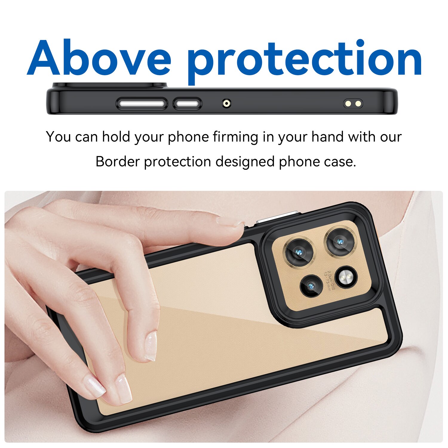 Husa telefon, pentru Motorola Edge 50 Neo 5G De inalta calitate Hard Backplane Soft Border Pure si Luminos Simtire confortabila, Negru transparent