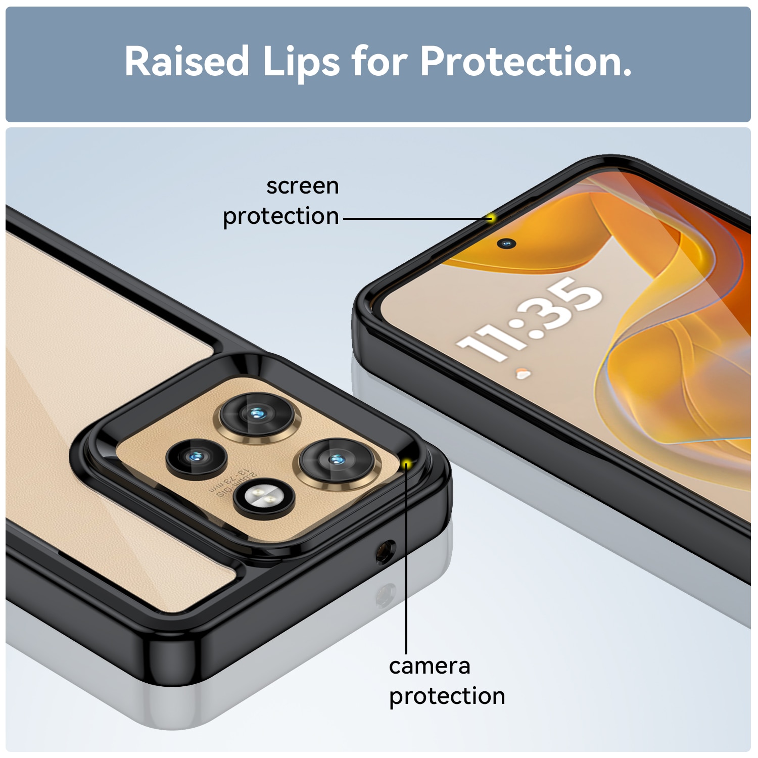 Husa telefon, pentru Motorola Edge 50 Neo 5G De inalta calitate Hard Backplane Soft Border Pure si Luminos Simtire confortabila, Negru transparent