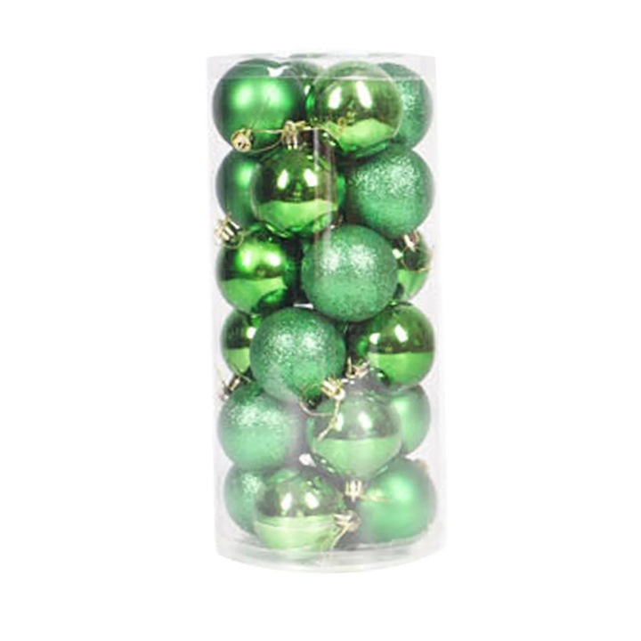 YANYXR karácsonyi gömbök, 24 db-os szett, 40mm, zöld