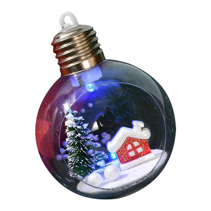 YANYXR karácsonyi gömbök, LED, átlátszó, 11x7cm, műanyag
