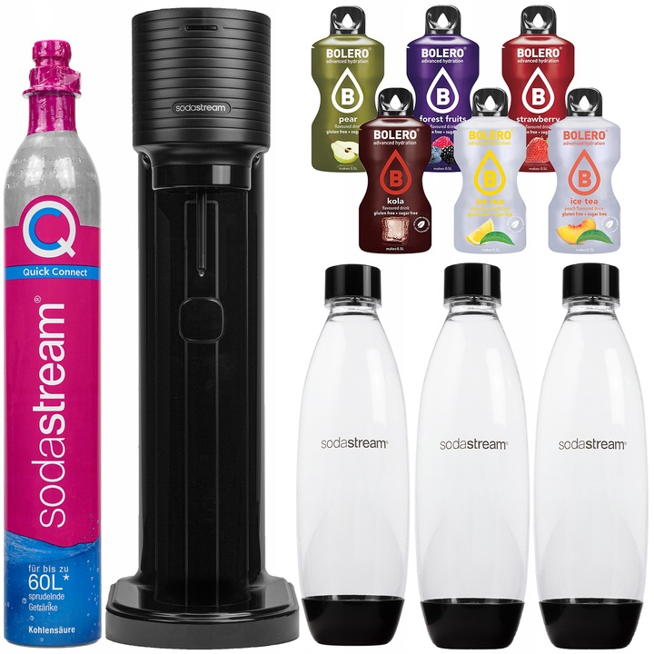 Szódagép szett SodaStream Gaia Titan + 1 Palack, 1L, Fekete + 1 Palack, Fekete, 1L + Bolero