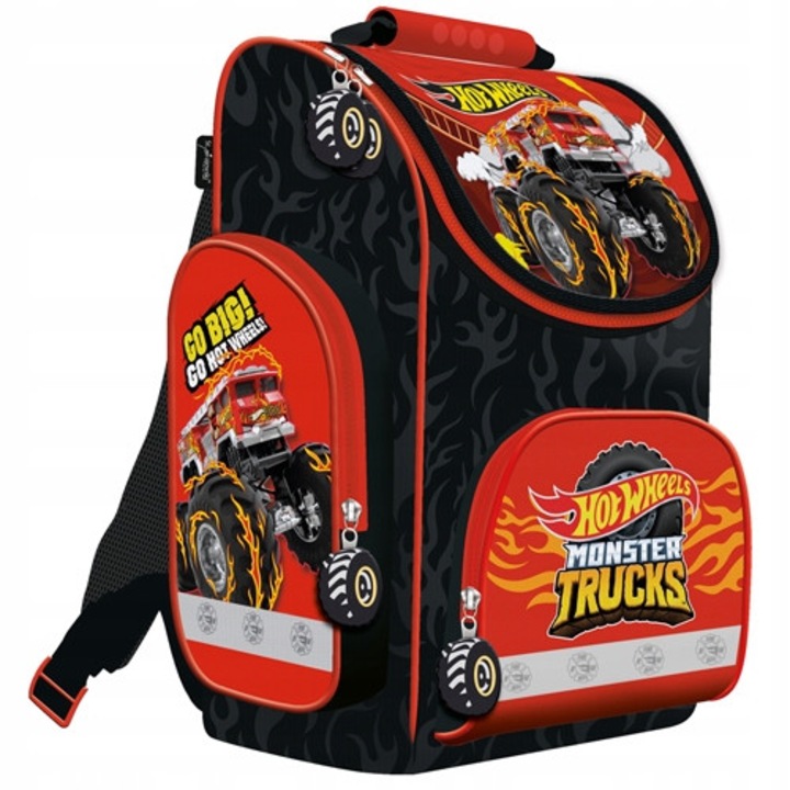 St.Majewski Hot Wheels iskolatáska, többszínű, 36x27x17cm, Venti Stream rendszer, vízálló anyag