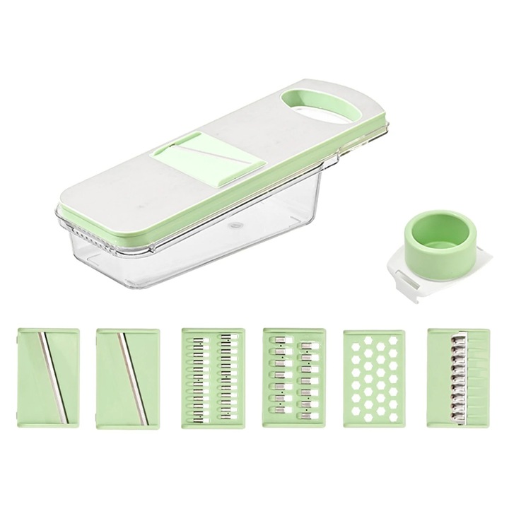 Feliator legume 7 in 1, inox, reglabil, verde, 30x15x10cm