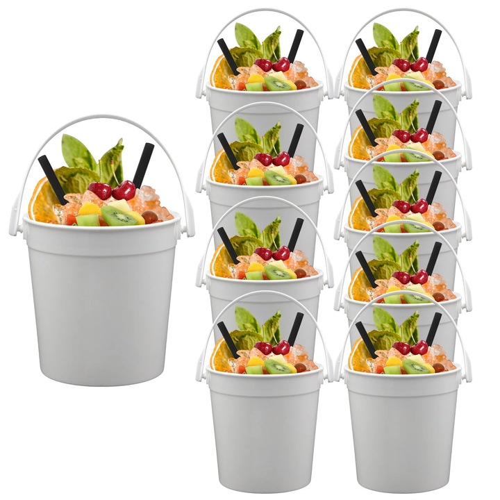 Set 10 galeti cocktail plastic YANYXR 1L transparente 12.5x11.9x11.9cm