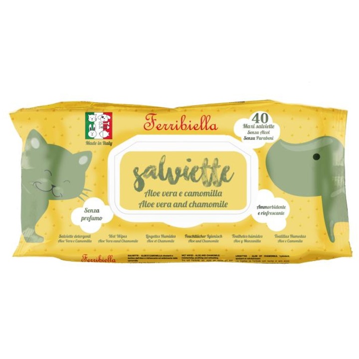 Servetele umede Ferribiella Aloe, 40 buc