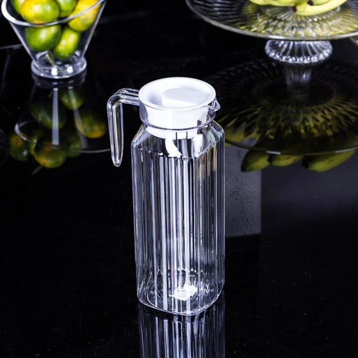 YANYXR üvegkancsó 1.1L átlátszó fehér tetővel 24.5x8cm