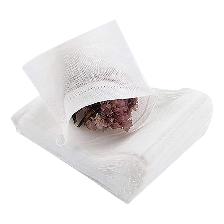 YANYXR teafilter tasak 400 db 9x7cm fehér, húzózsinórral