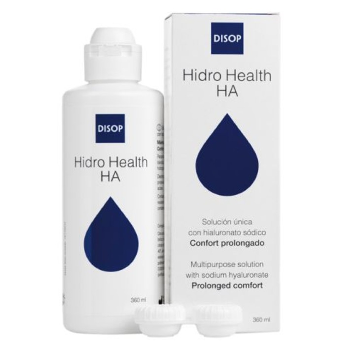 Solutie intretinere lentile de contact, Hidro Health HA, 360 ml