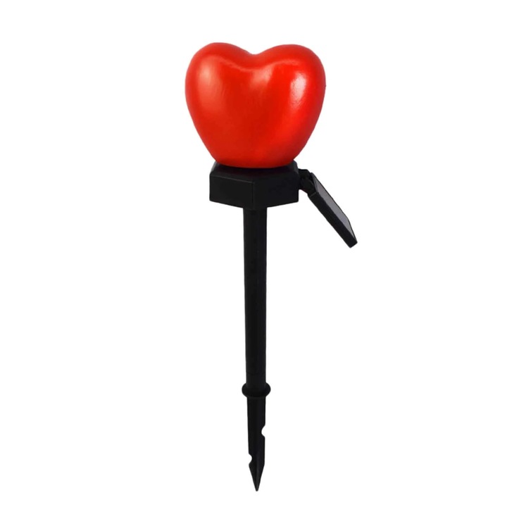 Lampa solara gradina YANYXR Valentine rosu 8.5x8x13.5cm