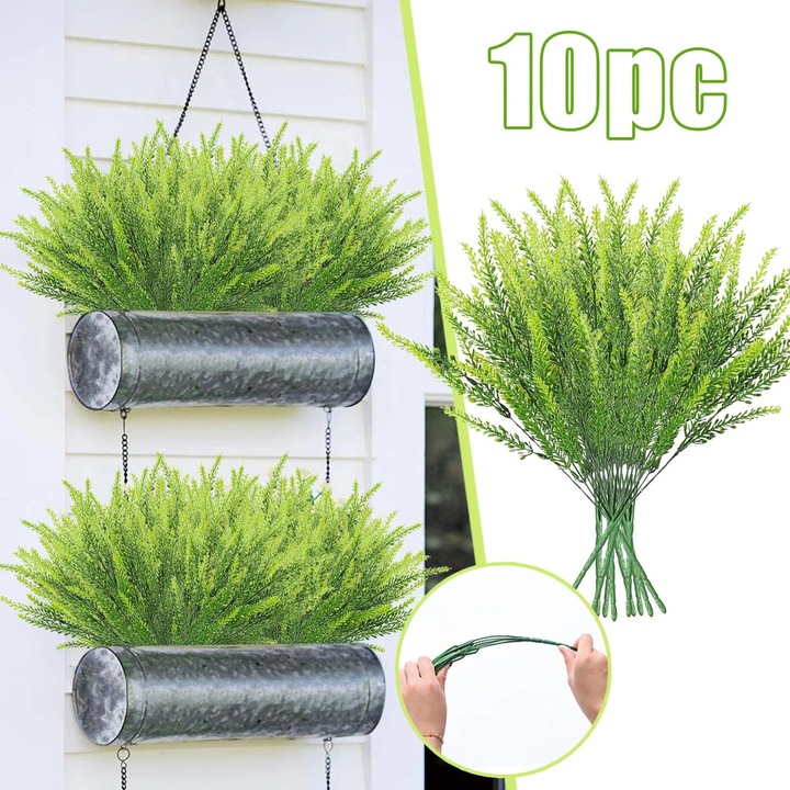 10 db művirág latex, esküvői dekoráció, zöld, 35cm