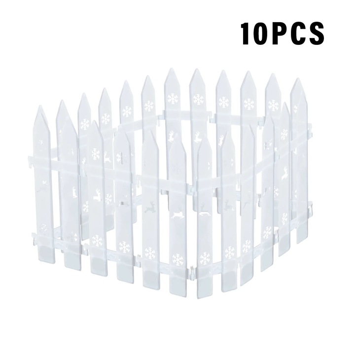 Gard decorativ alb YANYXR plastic 30x12cm set 10 buc