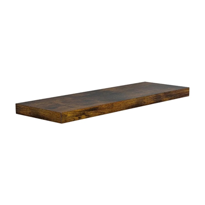 Raft suspendat din lemn natural, design rustic, pentru bucătărie, living, dormitor și baie
