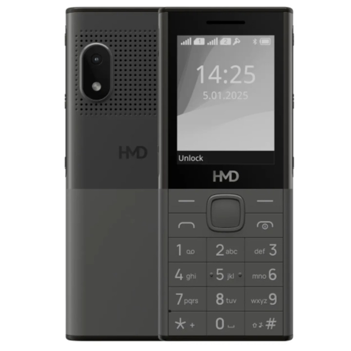 Telefon mobil Nokia HMD 150 MUSIC (2025), Dual Sim, 2.4 inch, 8MB, negru, 15.2x50.6x131mm