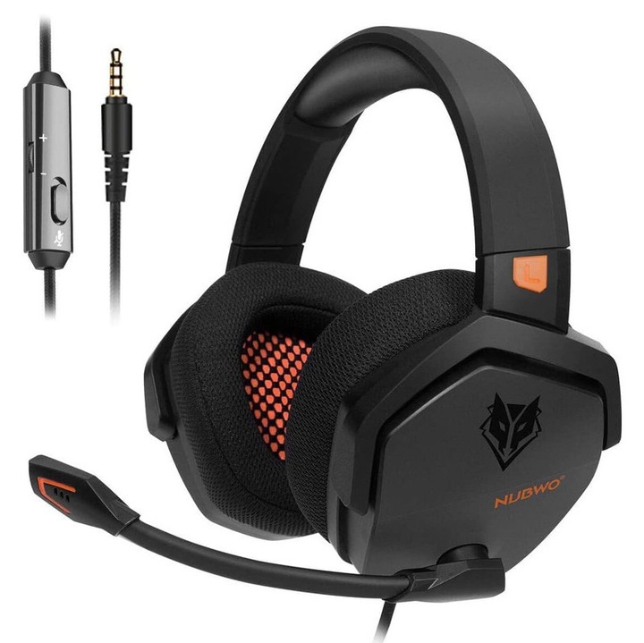 Gamer Headset, Nubwo, 7.1 Surround HD, zajszűrő mikrofon, hangerőszabályzó, 3,5 mm-es Jack