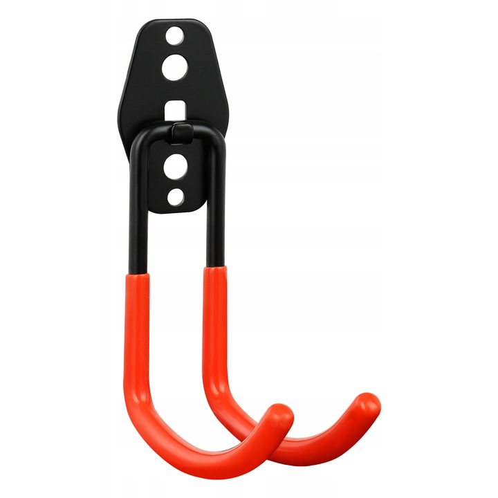 Suport De Perete Pentru Bicicleta, TMY, Constructie Robusta, Carlige Acoperite Cu Cauciuc De Protectie, TMY, HK-05C, Metalic, Portocaliu, Capacitate Maxima De Incarcare De 20 kg, 4 Suruburi De Fixare Incluse, Set 6 Bucati