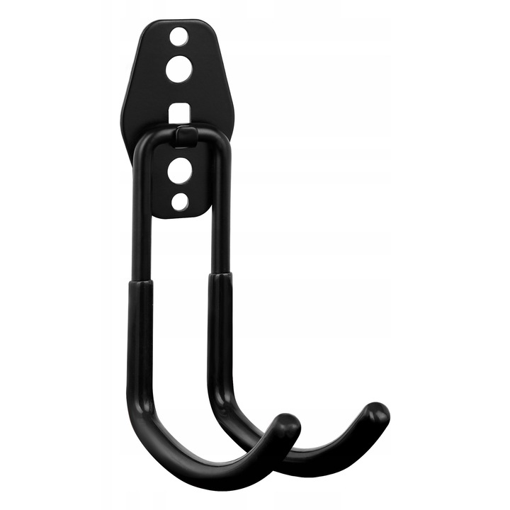 Suport De Perete Pentru Bicicleta, TMY, Constructie Robusta, Carlige Acoperite Cu Cauciuc De Protectie, TMY, HK-05C, Metalic, Negru, Capacitate Maxima De Incarcare De 20 kg, Antiderapant, Montaj Simplu, 4 Suruburi De Fixare Incluse, Set 6 Bucati