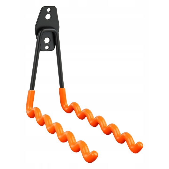 Suport De Perete Pentru Bicicleta, TMY, Constructie Robusta, Carlige Acoperite Cu Cauciuc De Protectie, TMY, HK-09, Metalic, Portocaliu, Sarcina Maxima 15 kg, Antiderapant, Set 12 Bucati