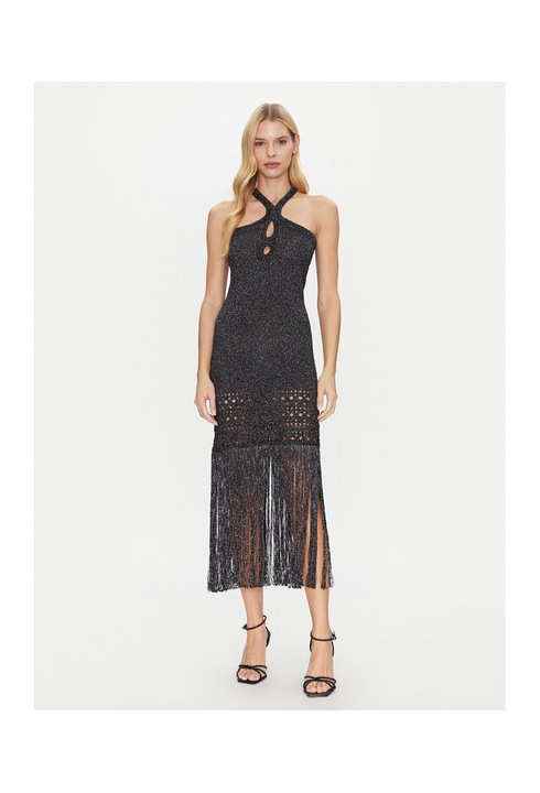 Női ruha, Simona Corsellini, 305172501, Viszkóz/Metál szálak, Fekete, Fekete