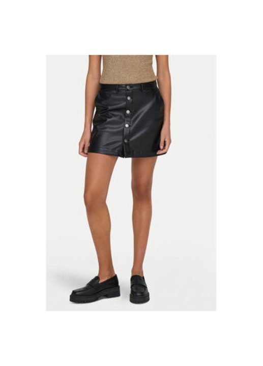 Fusta dama, Only, 304518638, Piele ecologica, S INTL, Negru