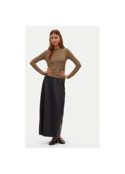 Fusta dama, Vero Moda, 304910074, Piele ecologica, Negru, Negru