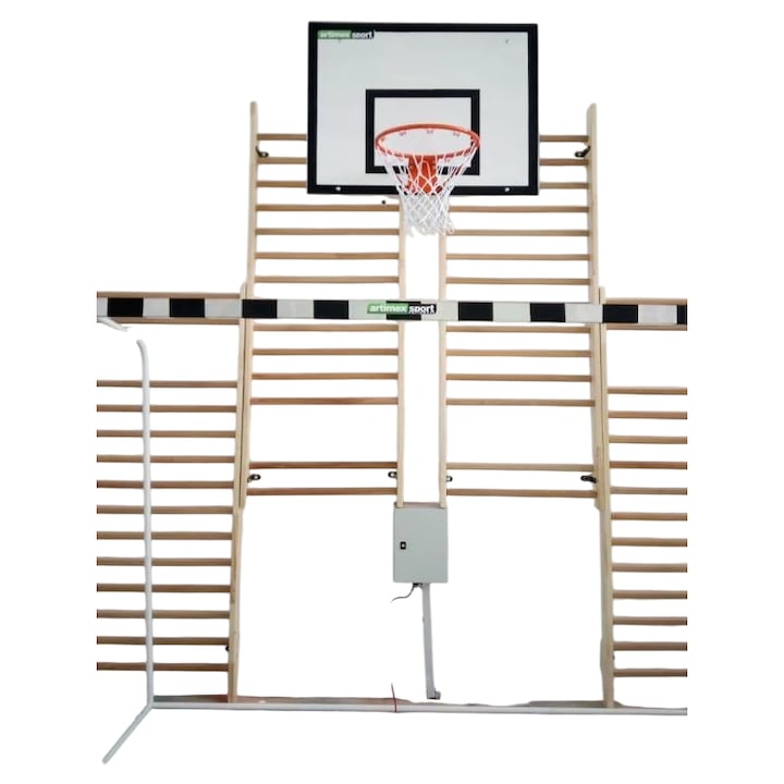Sistem profesional de baschet cu prindere pe spalier de gimnastica - Panou si inel