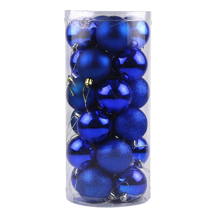 YANYXR karácsonyi gömbök, 24 darabos szett, kék, 6cm