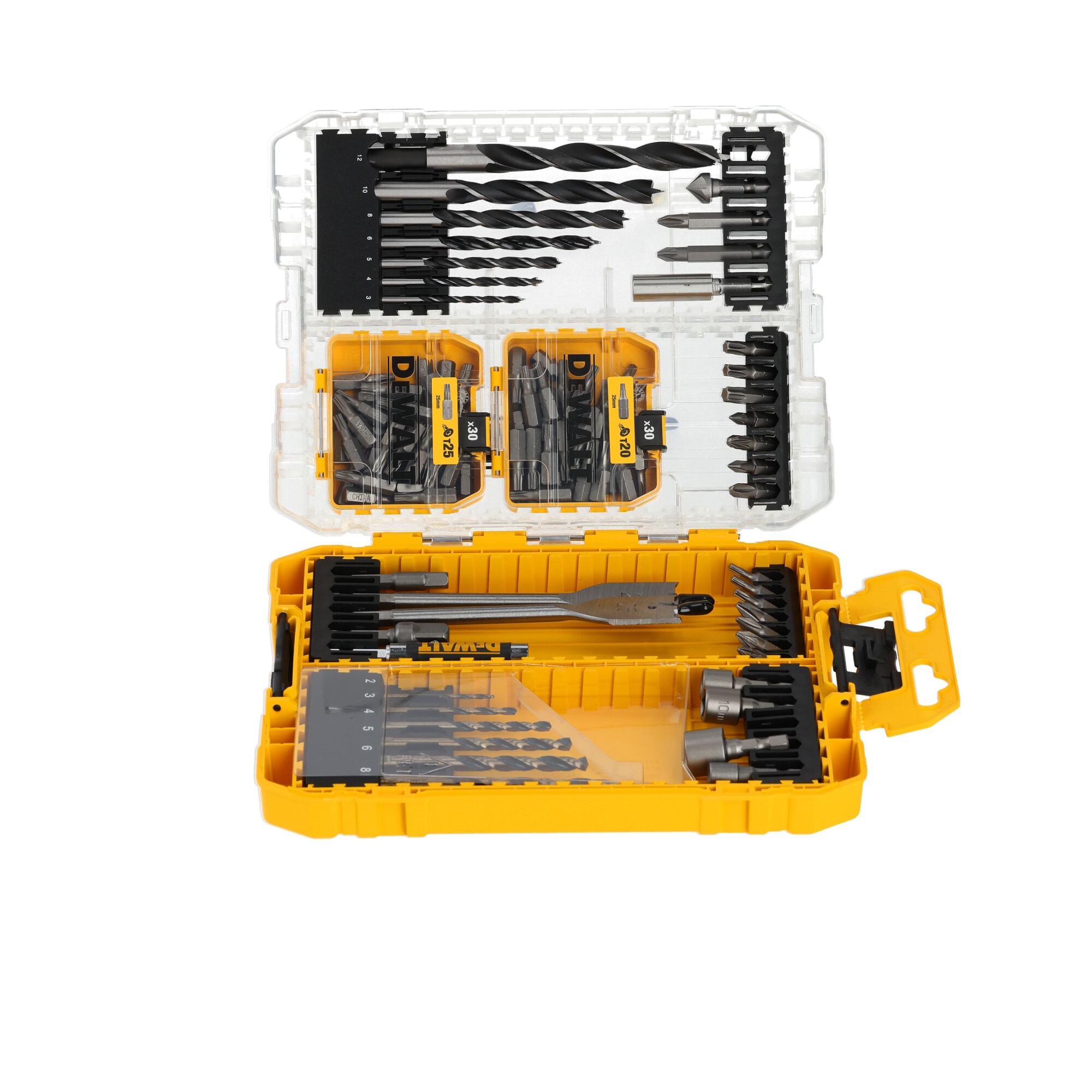 Set biti si burghie DeWALT DT70785, 100 piese, pentru surubelnita si bormasina, durabilitate ridicata, cutie depozitare inclusa