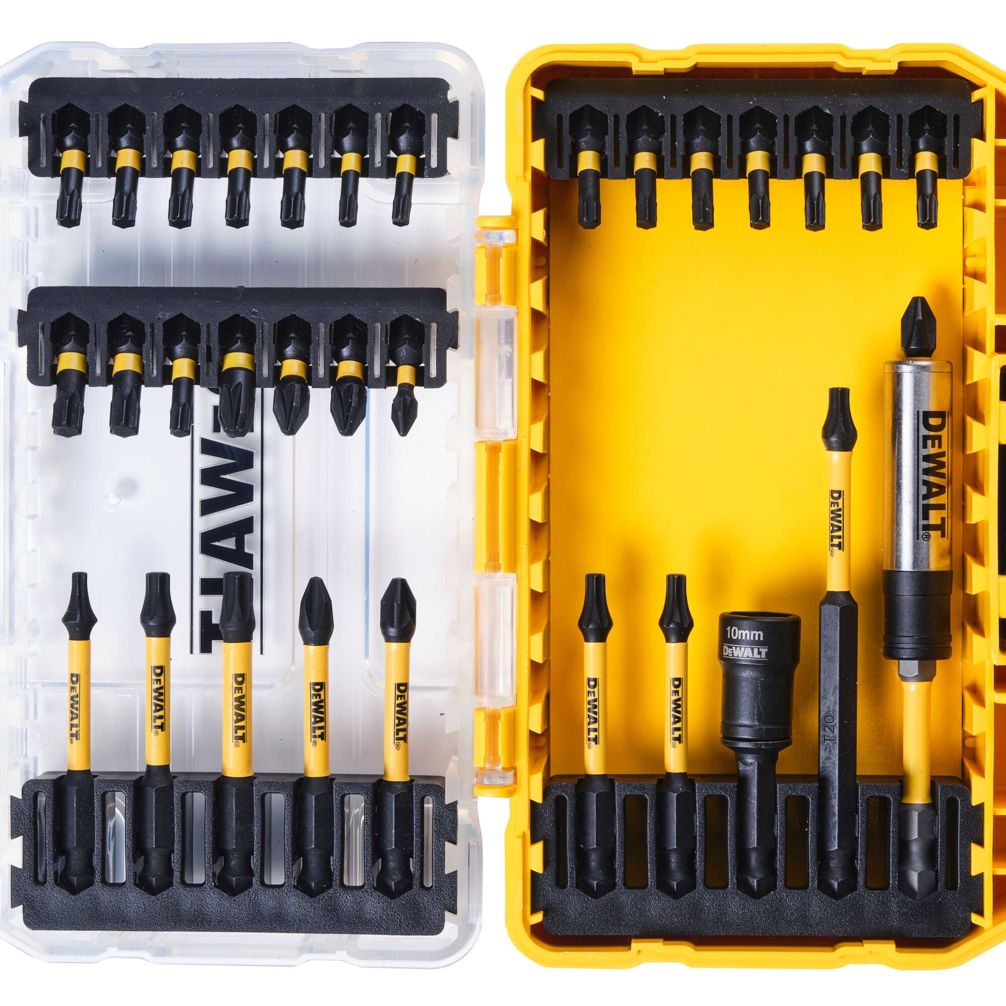 Set accesorii insurubare DeWALT DT70747T, EXTREME FlexTORQ, 29 piese, cutie Tough Case, sistem conectabil TSTAK, blocare usoara