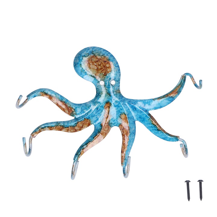 Polip akasztó, egyedi forma, fali tartó, fém, 209g