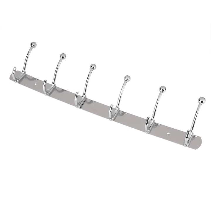 Rozsdamentes acél törölközőtartó, 55 cm, ezüst színű, szerelési tartozékokkal