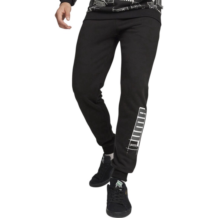 PUMA ESS+ Logó Labor Nadrág 42469, Fekete, XS