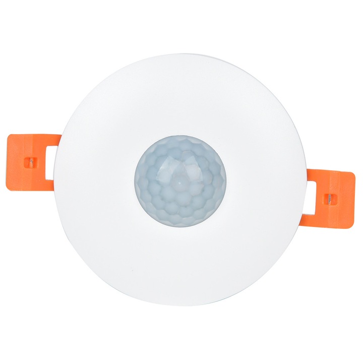 Detector de tavan PIR, comutator cu senzor de miscare in infrarosu, intarziere reglabila pentru casa, magazine, fabrici, vile, sistem de securitate ignifug de 360 de grade, alb