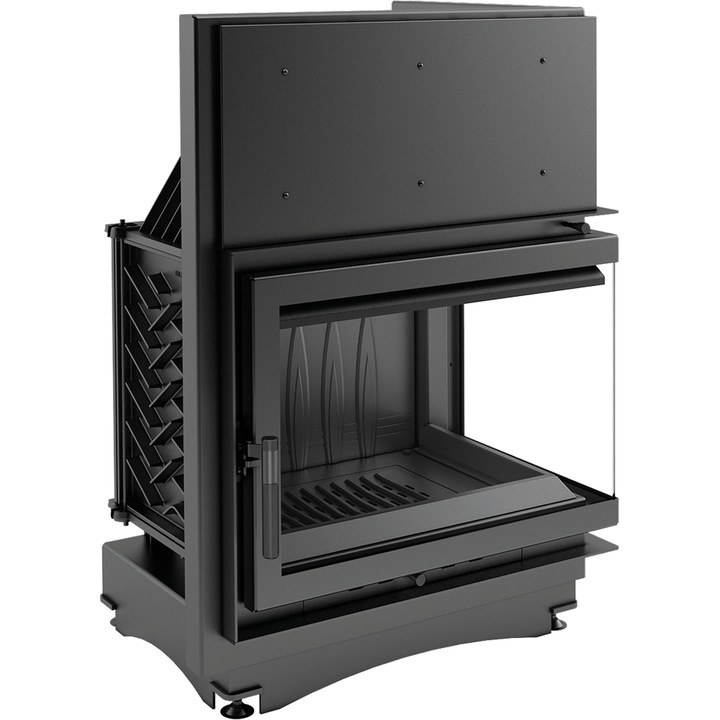 Котел камина Kratki Zuzia, Дърва, Мощност 19 kW, Размери 99.3x49.1 см, Черен