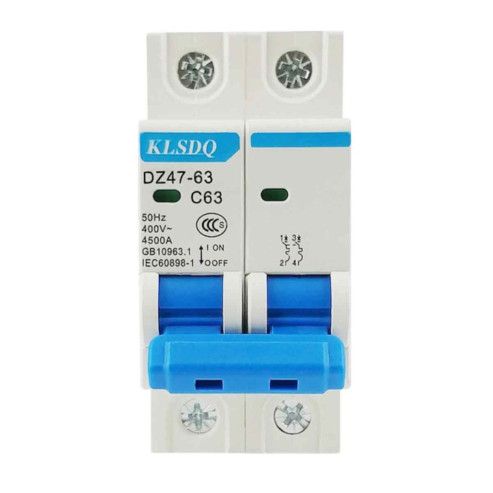 Защитно устройство за остатъчен ток DZ47-63, 2P, 32A, 220/380V, изключвателна способност 4kA, монтаж на DIN шина