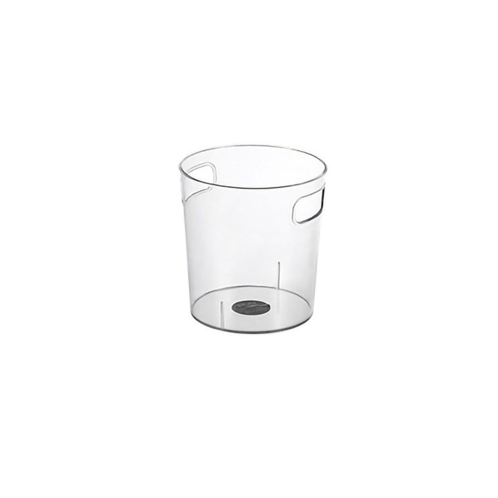 Cos de gunoi transparent Enforose, material PET durabil, design cu manere, utilizare versatila