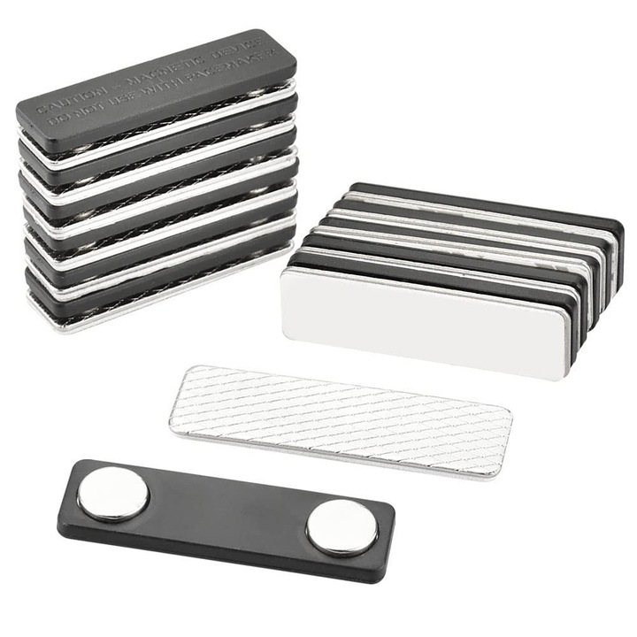 Магнитни държачи за табели с имена, Enforose, неодимови магнити, дизайн от две части, комплект от 12 броя