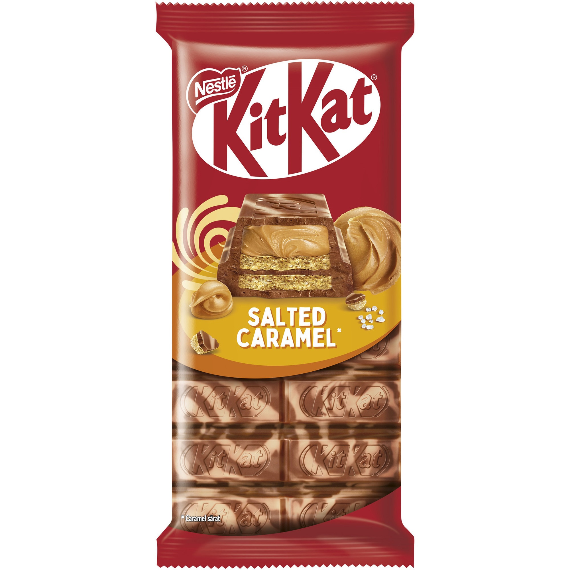 Ciocolata napolitana Kit Kat, crema cu caramel sarat, 99 g