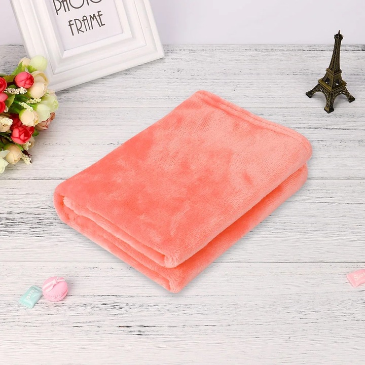 Patura copii YANYXR flanela coral bej 50x70cm moale calda