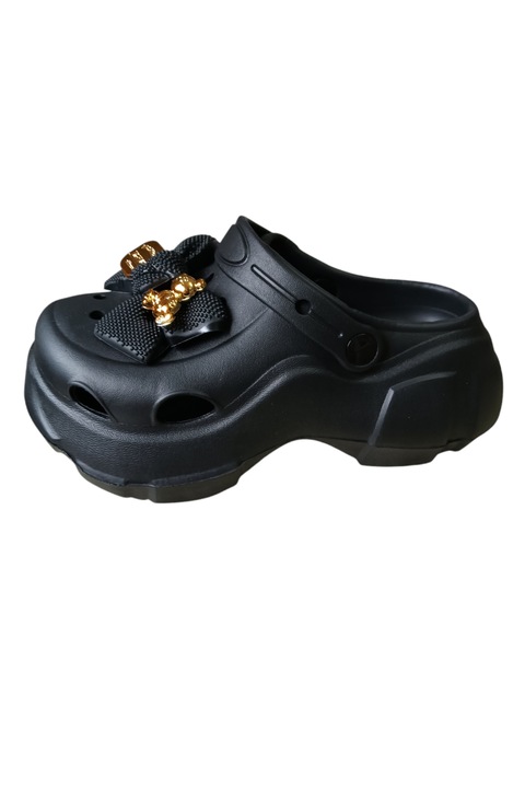 Дамски чехли със свалящи се аксесоари, Черен, 38