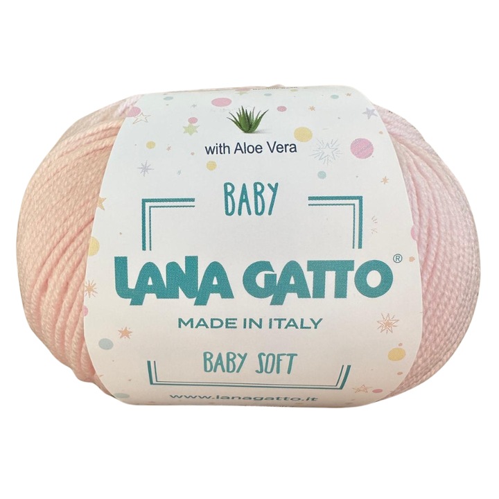 Lana Gatto Baby Soft kötőfonal, 100% extra finom merinó gyapjú, Aloe Verával, pasztell rózsaszín, 50 g – ideális babaruhákhoz és kézzel készített projektekhez