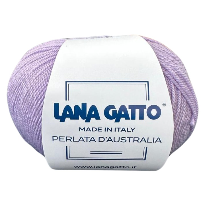 Kötőfonal Lana Gatto Perlata d'Australia, 100% Merinó gyapjú, Super Fine, 50g, Lila