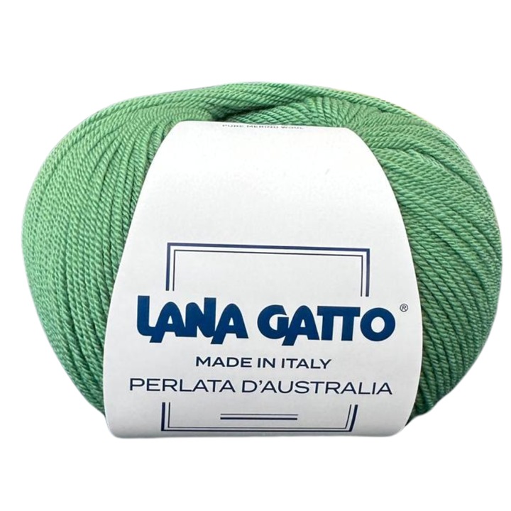 Kötőfonal Lana Gatto Perlata d'Australia, 100% Merinó gyapjú, Super Fine, 50g, Green Mar