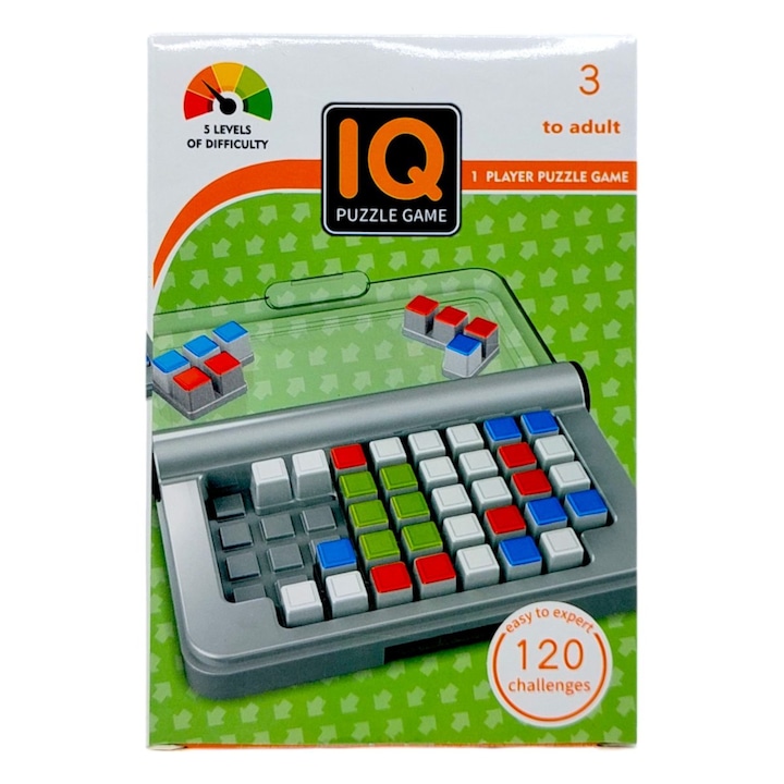 Игрален комплект IQ Game, Квадрати, Пластмасова, Многоцветен, 14х9х2 см