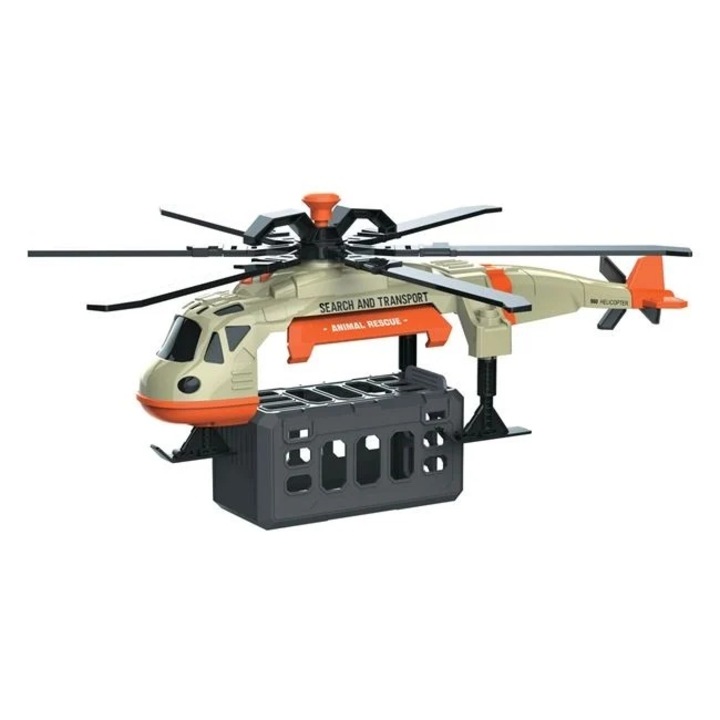 Dinoszaurusz mentőhelikopter, Welora, hangokkal és fényekkel, 2 állatfigurával, 42x14x27cm, több színű, sokszínű