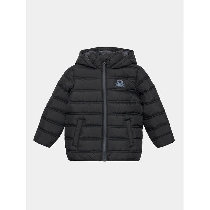 Geaca baieti, United Colors Of Benetton, 303211806, Poliester, Negru, Negru